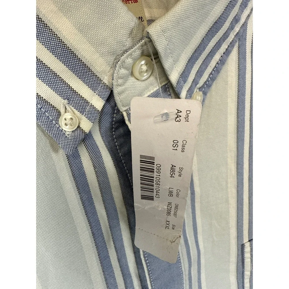 NWT J. Crew American Pima Cotton Striped Short Sleeve Button Down Shirt Men XXXL